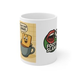 Footy Slang Enjoy Your Sergio Mug, Cheerful Kitchen Gift, Tea/Coffee Lover Accessory, Quirky Breakfast Table